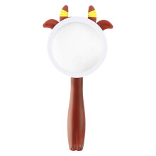 2275 5X/10X Cartoon Animal Handheld Magnifying Glass for Children's Science Experiments (Brown Calf)