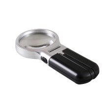 TH7006 Multifunctional Folding Magnifying Glass with LED Light, Handheld Stand, Dual-Use for Reading and Repair, Acrylic 3x Magnifying