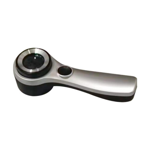 Alloy Handheld 60x USB Rechargeable Touch Switch LED Light-Adapted Electromagnetic Glass Magnifier (Silver/Black)