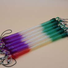Colorful Coil Keychain Lanyards with Secure Elastic Cord and Durable Clips for Keys ID Gym Office 6 Pcs