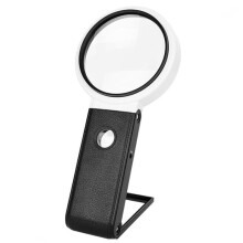 80mm 6X / 25X LED Folding Desktop Magnifying Glass For Reading Antique Jewelry Identification