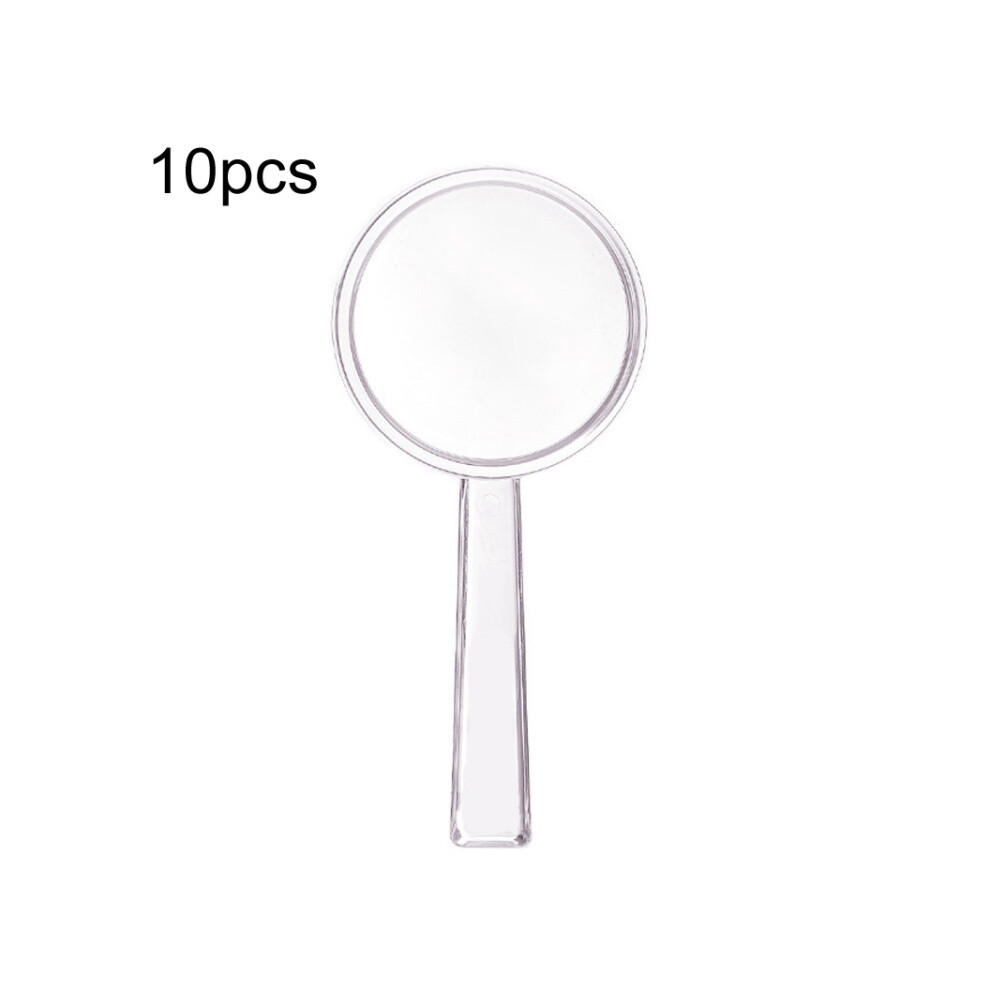 40mm 10pcs 3X Magnifying Glass Plastic Transparent Integrated Handheld HD Children Toy Magnifier