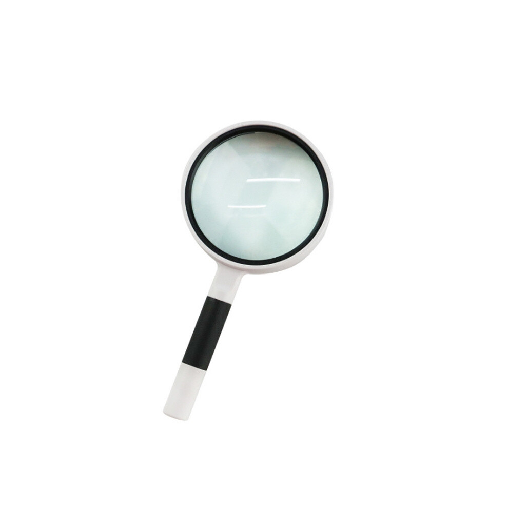 Hand-Held Reading Magnifier Glass Lens Anti-Skid Handle Old Man Reading Repair Identification Magnifying Glass, Specification: 100mm 3