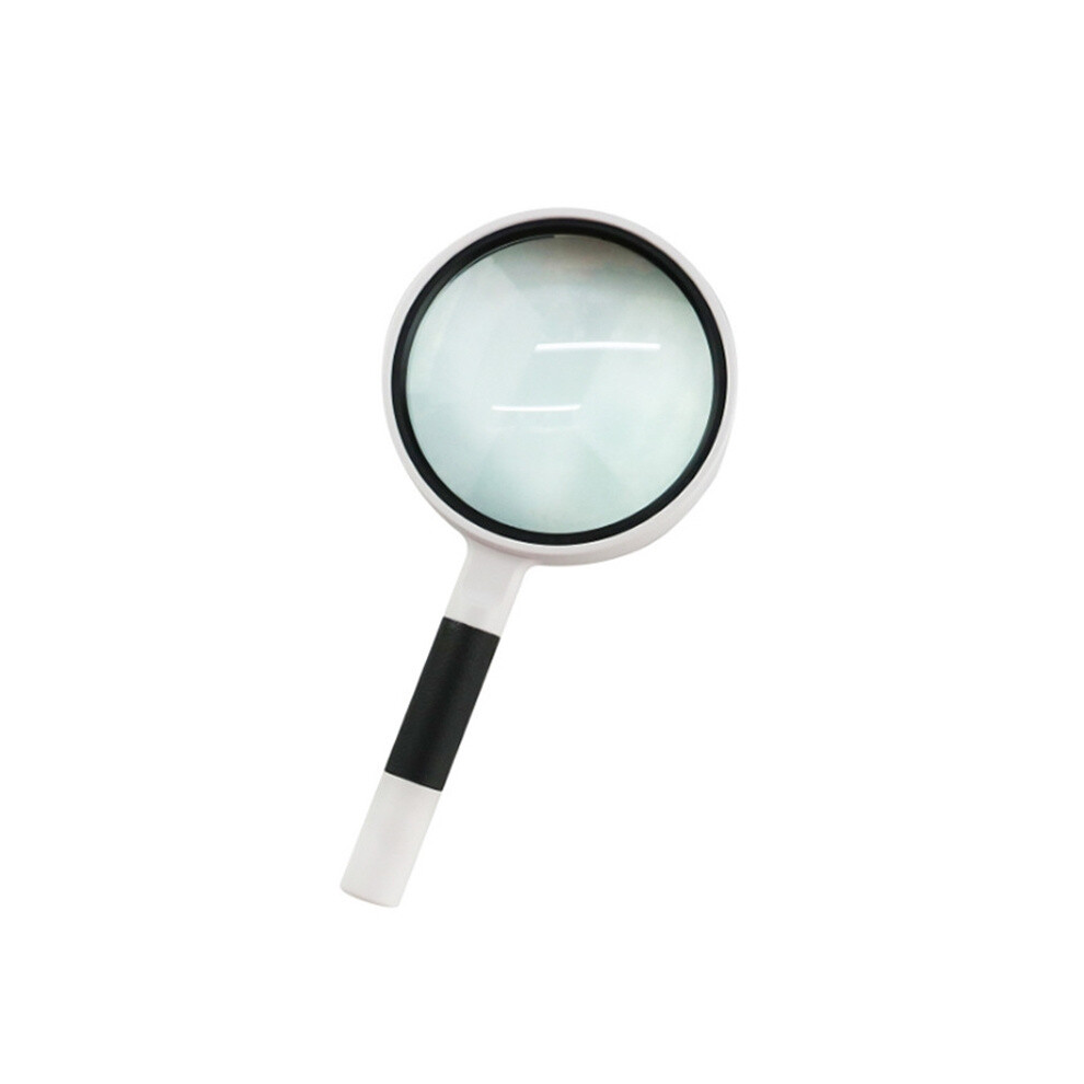 Hand-Held Reading Magnifier Glass Lens Anti-Skid Handle Old Man Reading Repair Identification Magnifying Glass, Specification: 85mm 10