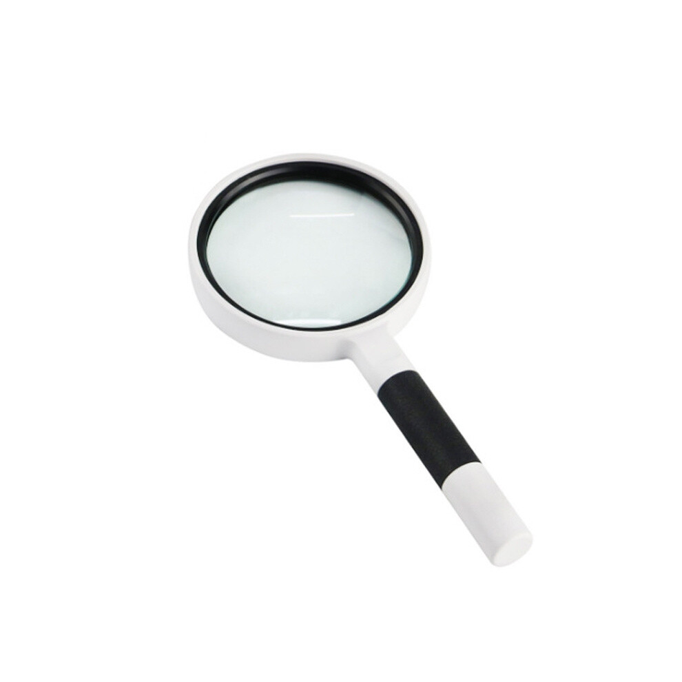 Hand-Held Reading Magnifier Glass Lens Anti-Skid Handle Old Man Reading Repair Identification Magnifying Glass, Specification: 65mm 6