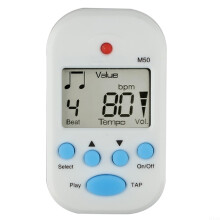 M50 Mini ClipOn Digital Metronome 30280 BPM with TAP Tempo for Guitar Violin and Bass, White