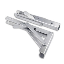 Foldable Stainless Steel Shelf Brackets 2 Pack, Heavy Duty Right Angle Supports for Wall Storage and Workbench