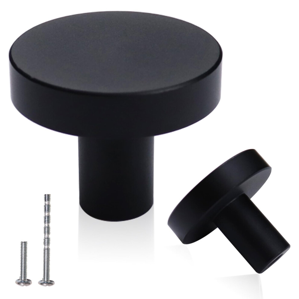 Black Cabinet Knobs Set Of 5, Matte Black Drawer Pulls For Kitchen Cabinets, Modern Aluminum Handles 9771547060635