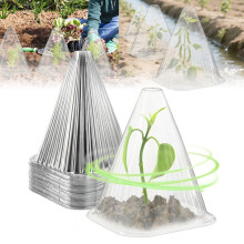 100pcs Reusable Plastic Plant Cloches for Seedlings, Transparent Garden Bell Covers for Frost Protection