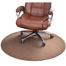 39 Inch Round Office Chair Mat for Hardwood Floors, AntiSlip Floor Protection Design, Brown