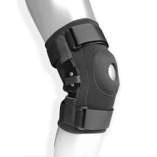 Knieorthese mit Seitenstützen und Kompression. Kniebandage mit gekreuzten Riemen, kompatibel mit Kniestabilisierung, Patellarsehnenunterstüt