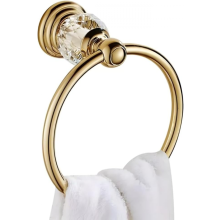 Kristallgoldener Handtuchring, goldener Handtuchhalterring fürs Badezimmer, Handtuchring zur Wandmontage im Badezimmer