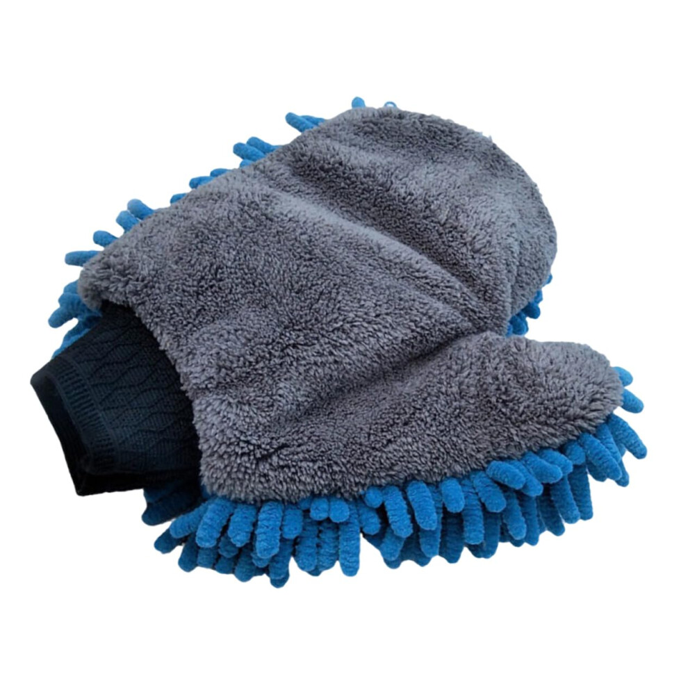 Microfiber Car Wash Mitt With Thumb, Waterproof Chenille Cleaning Gloves For Car And Home Dusting 9351714687782