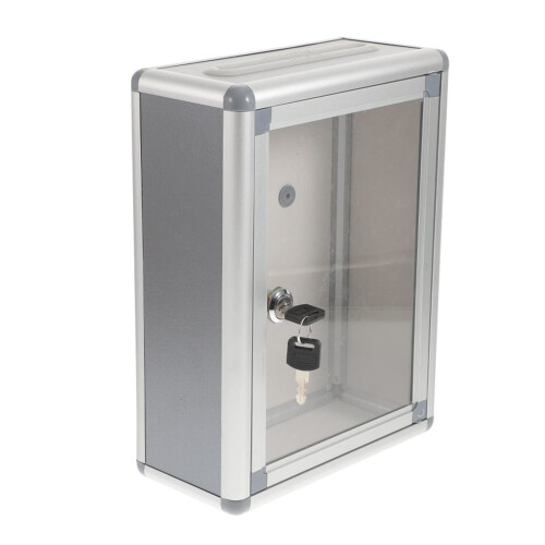 Wall Mounted Suggestion Box with Secure Lock System, Durable Alloy Build for Office Mail and Donations