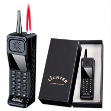 Butane Torch Lighter Retro Phone Style Windproof Jet Flame Refillable Adjustable for Kitchen BBQ Gifts