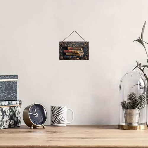 Panneau mural de coin de lecture en bois rétro, pour la-MAYP11 2