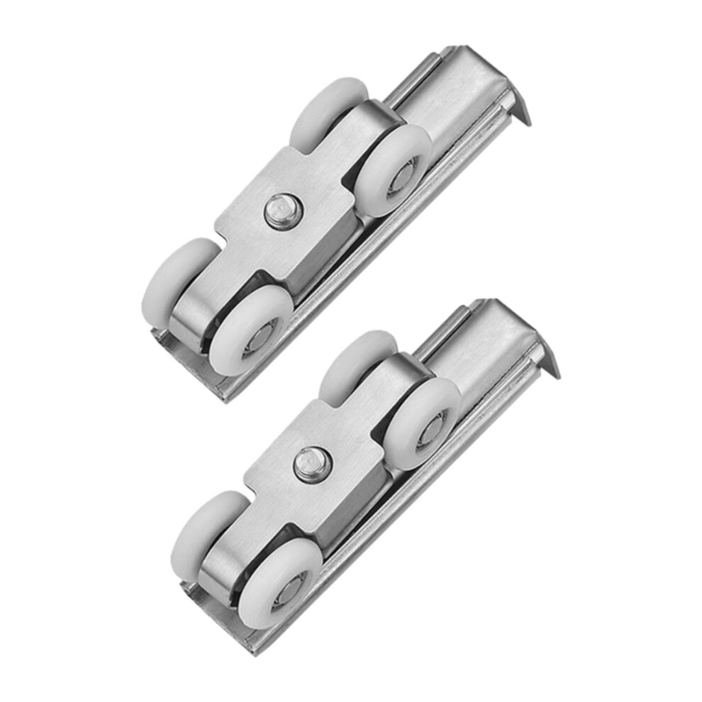 2Pcs Stainless Steel Sliding Door Rollers With Quiet Fourwheel Ball Bearing For Wardrobe And Closet 9771547061014