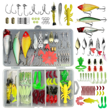 78-teiliges Angelköder-Set für Süßwasserangeln, Köder-Set für Barsch, Forelle und Lachs, Angelzubehör-Box