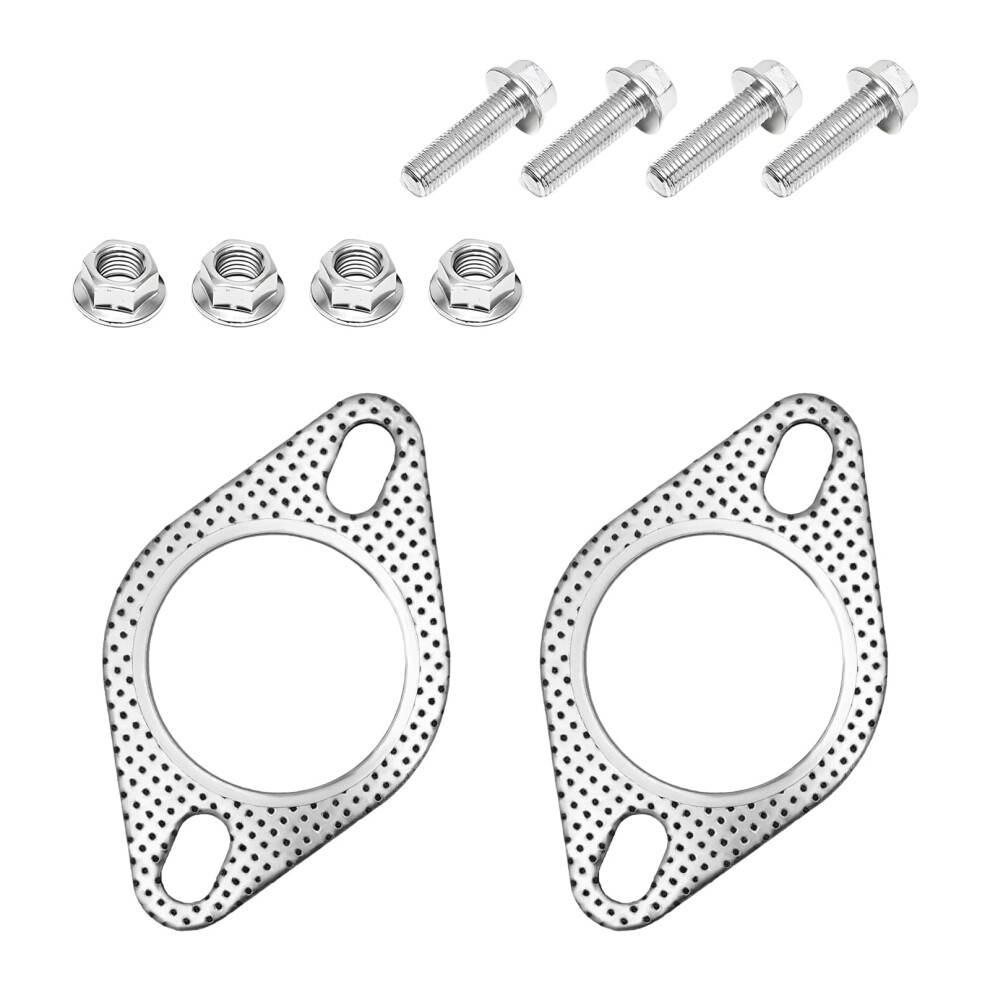 2 Pcs 2.5 Inch Exhaust Flange Gasket, Leakproof Stainless Steel Exhaust Seal, Temp Universal Car Replacement 9771547062509
