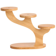 3 Tier Wood Plant Stand, SpaceSaving Tabletop Shelf with Natural Wooden Finish for Indoor Desk or Window Sill