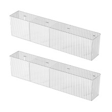 2 Pack Clear Acrylic Bathroom Organizer Wall Mounted Shelf with 3 Compartments for Small Spaces