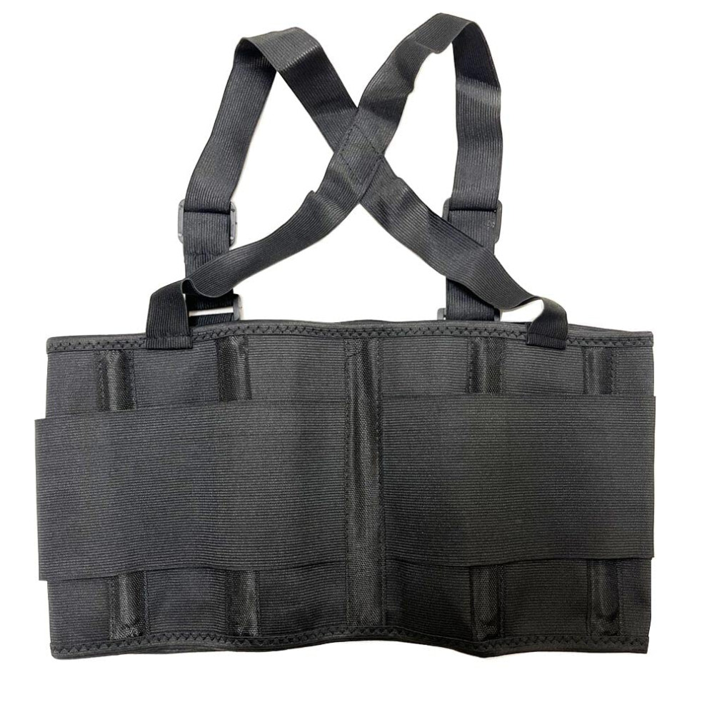 Large/XLarge Heavy Duty Back Support Belt for Lifting with Adjustable Suspenders and Stable Lumbar Support