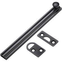 Matte Black Brass Surface Bolt 6 Inch, Solid Brass Sliding Bolt Lock for Doors and Cabinets