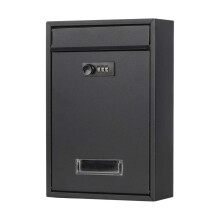 Wall Mounted Locking Mailbox with Combination Lock, Large Capacity Rustproof Iron Mailbox for Home and Office