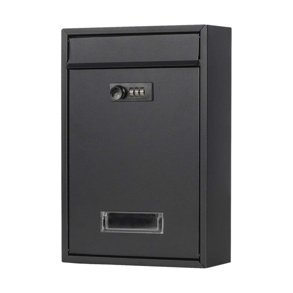 Wall Mounted Locking Mailbox With Combination Lock, Large Capacity Rustproof Iron Mailbox For Home And Office 9351714686600