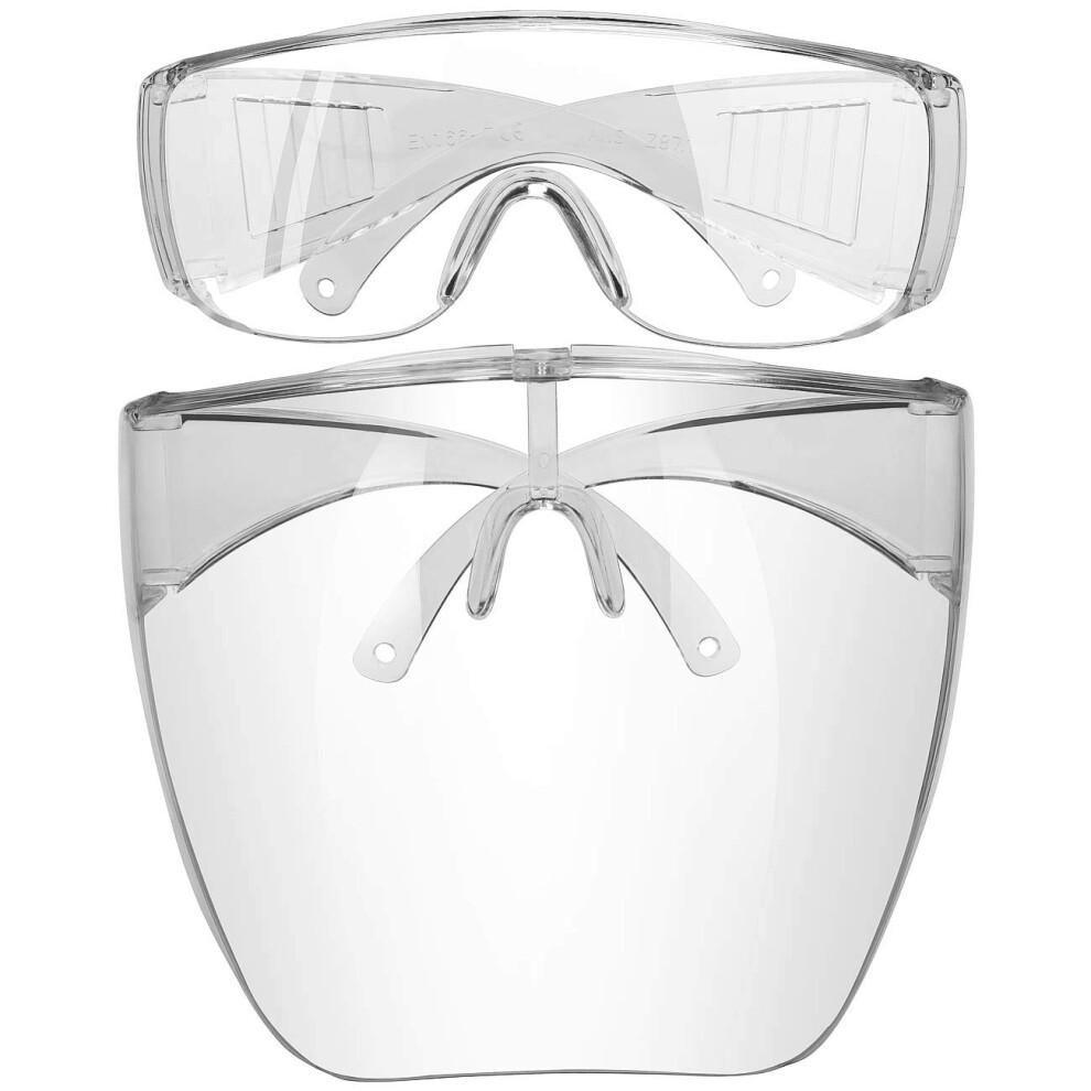 Face Shield Goggles Anti Fog Safety Glasses Reusable Full Face Coverage Clear Vision 2 Pack 9771547061335