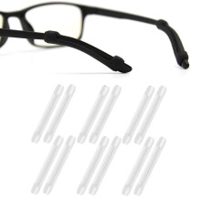 Anti Slip Eyeglass Temple Tips Silicone Glasses Retainers 6 Pairs White Soft Comfort Fit for Sunglasses and Reading Glasses