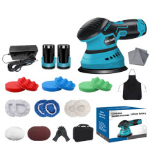 Cordless Car Polisher with Dual 12V Batteries, Electric Buffer for Waxing, Buffing and Scratch Removal