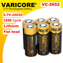 (2 PCS battery)26650 5200mAh 25A 3.6V Li-ion 3.7v Power Rechargeable Battery for Flashlight batteries