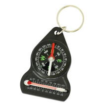 Outdoor Compass Keychain with Thermometer, Compact Dual Function Hiking Camping Navigation Tool