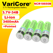 (1PCS battery)3.7v 3400mAh NCR18650B 18650 Lithium Rechargeable Battery with Pointed (No PCB) batteries For Energy Storage