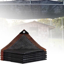 90% Sunblock Shade Cloth 10FT x 20FT, UV Resistant Black Shade Net with Reinforced Grommets for Garden Patio Greenhouse