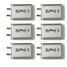 (3,7 V, 6 unidades 803040) Baterías LIPO de 3,7 V 803040 de 1000 mAh, batería de polímero de iones d