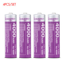 (4 unidades 18650)ku-4000 Batería puntiaguda 18650 4000mAh 3.7V Baterías de litio recargables de máx