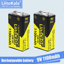 (2PCS USB-9V)9V 1100mAh li-ion Rechargeable battery USB 9V Battery for Multimeter Microphone Toy Remote Control KTV use