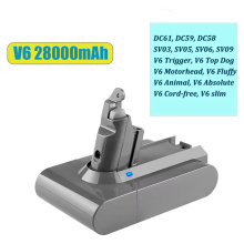 (V6 28000mAh) Batería de repuesto de 21,6 V y 28000 mAh para aspiradora V6 DC58 DC59 DC62 650 770 88
