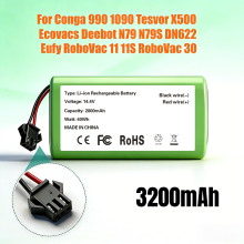 (3200mAh)Lithium Ion Battery 14.4V 6800mAh for 950 990 1090 1092 1190 1790 1990 Robovac 11S 15C 30C Max NETBOT S14 S15.