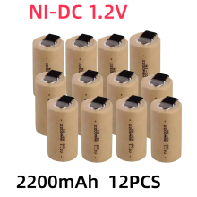 (12PCS battery)1.2V 2200mAh Sub C Ni-CD Rechargeable Battery SubC Flat Top Battery for Power Tool Repair