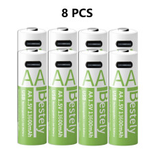 (8 unidades) Pilas recargables AA de larga duración de 13600 mAh, gran capacidad, de iones de litio,