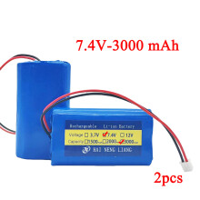 (7.4V 18650-2S3000 2) Batería de alta energía 7.4 V 18650 2S Paquetes de baterías Lifepo4 1500 mAh 2