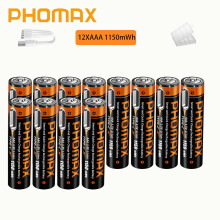 (12AAA Battery,1.5V)Li-ion AAA and AA Rechargeable Batteries USB Lithium-ion 3400mWh 1.5V AA Rechargeable Batteries&1150mWh 1.5V AAA Battery