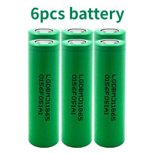 (6PCS)18650 3.7V 3500mAh 25A Lithium Battery INR18650 MJ1 High Power Rechargeable Power Tool Battery