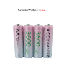 (AA 3600mWh 4PCS) Baterías recargables de litio AA de 1,5 V y AAA de 1300mWh con cargador rápido int