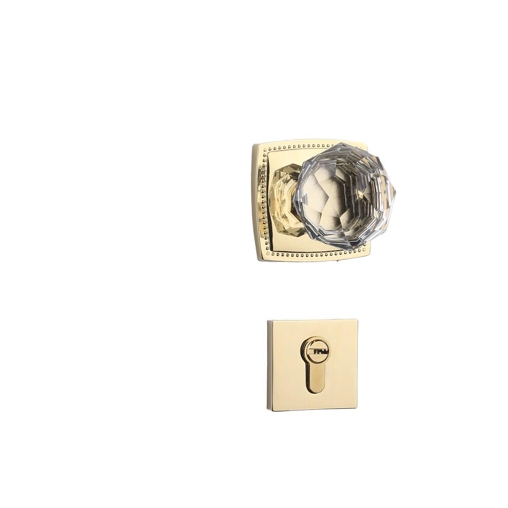 Golden Bedroom Door Knob Privacy Ball Lock Set, Modern Indoor Door Lock With Smooth Silent Operation 9351714687027