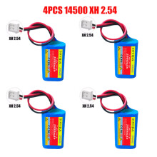 (4PCS 14500 XH2.54) Paquete de baterías de iones de litio 14500 2S1P de 7.4 V y 1000 mAh, adecuado p