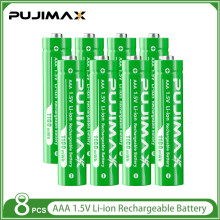(8pcs AAA Battery,1.5V)1.5V AAA 1100mWh Rechargeable Lithium-ion  Battery With Smart Battery Charger SET